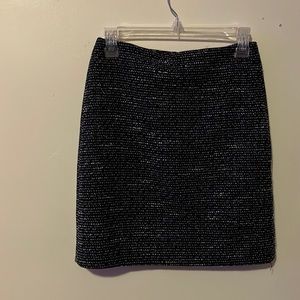 NWT Loft Shimmer Textured Knit Black & White Bodycon Mini Skirt